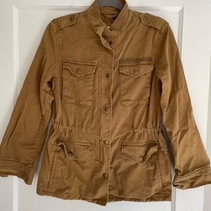 EUC Gap xs khaki utility chore coat. Field jacket. Dark rawhide canvas k…